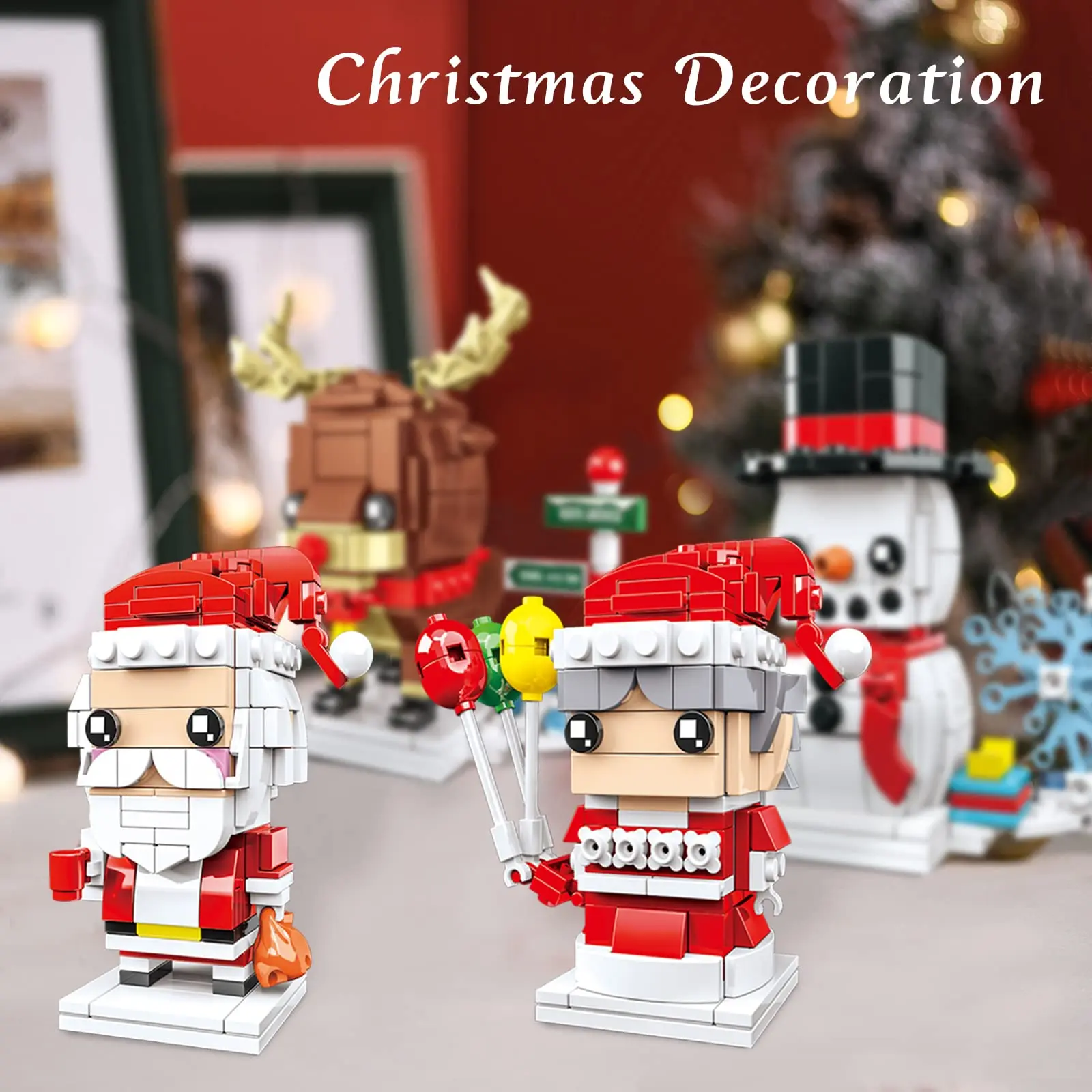 Christmas Building Sets  Hot Selling Mini Assembly Xmas Santa Christmas Figures Set Building Blocks Toys