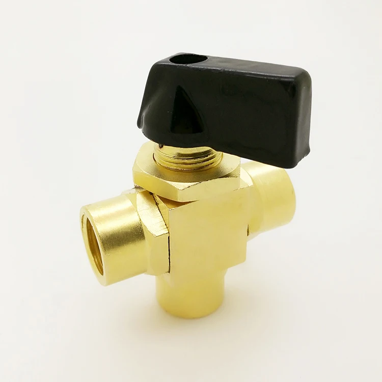 
VB series three ways brass ball valve with black handle 