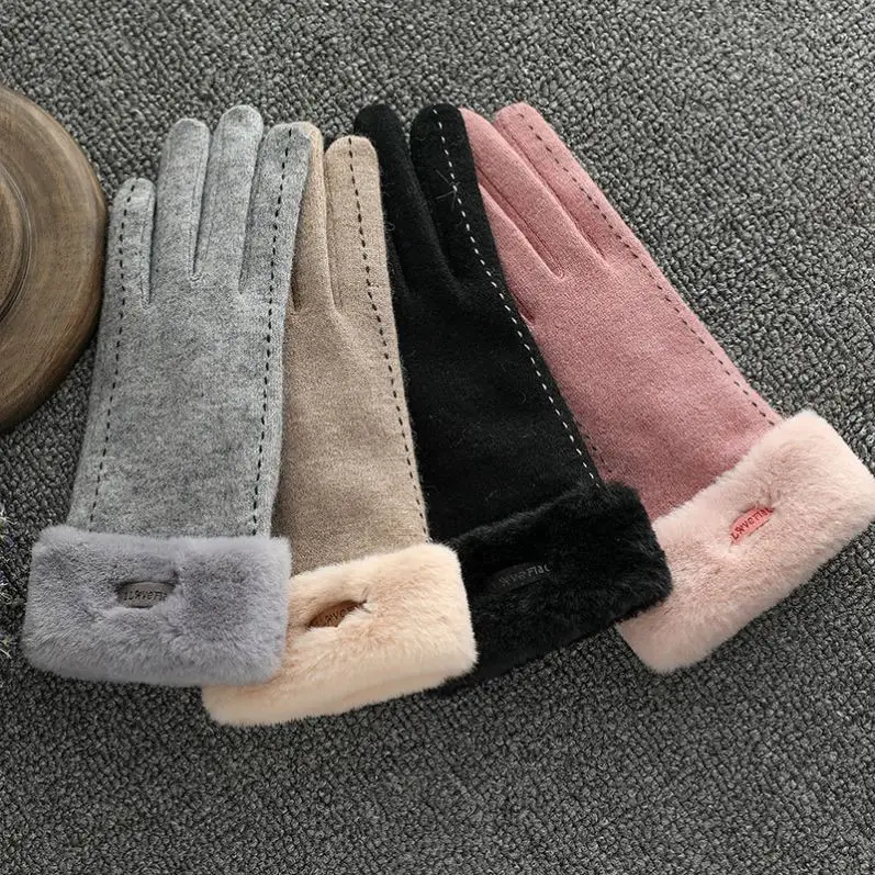 2020 New Fashion Ladies Fleece Wool Winter warm Gloves for