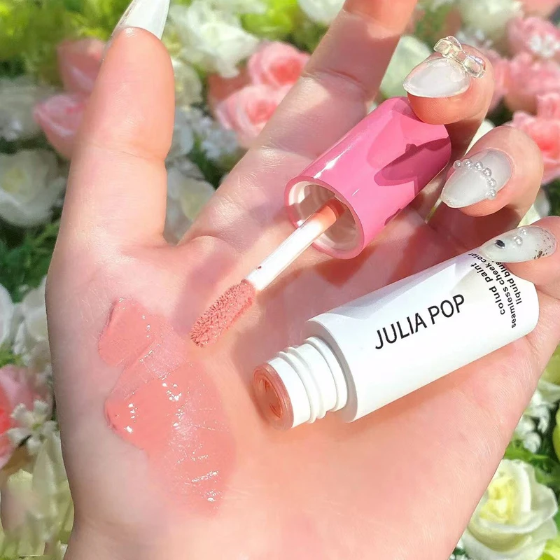 Private Label Long Lasting Vegan Matte Face Lip Eye Cheek Tint Cream Blusher Makeup Custom Natural Rose Face 3d Liquid Blush