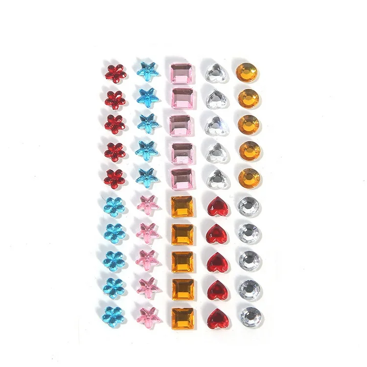 Wholesale Acrylic Gem Stone Crystal Stickers DIY Diamond Stickers For Craft