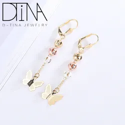Fashion Hollow Rosary earrings Vertical Butterfly Long earrings
