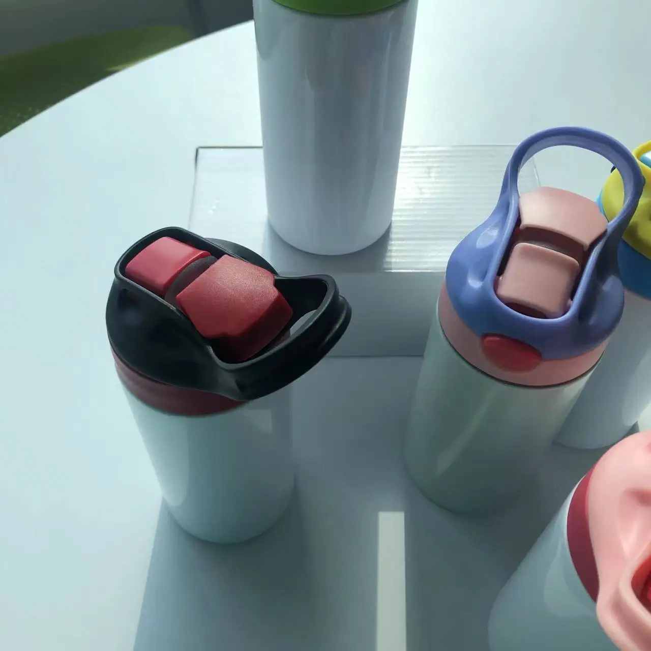 Amazon Hot Sale Sipper cup with straw lids straight Sublimation tumbler blanks Kids Water Bottle