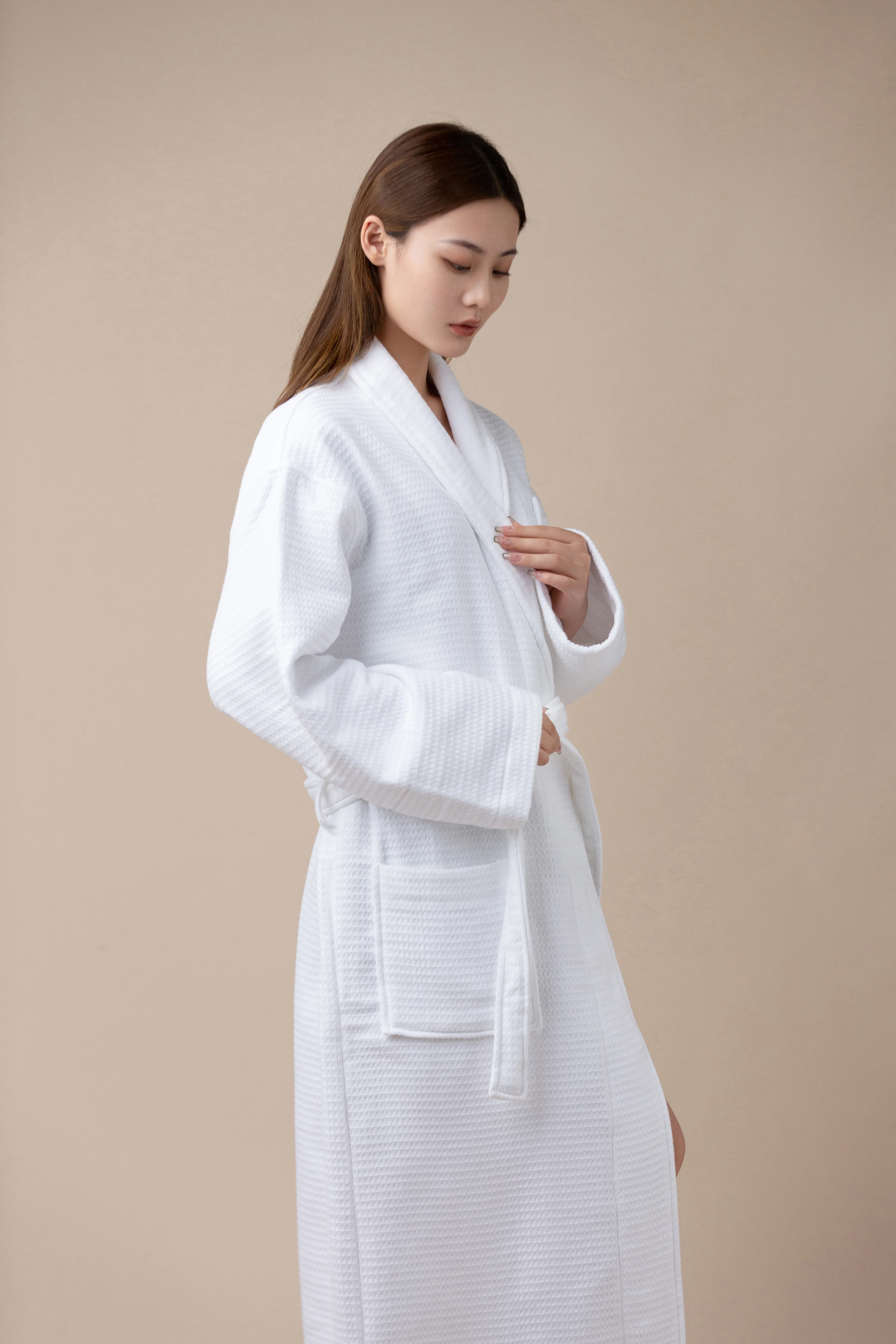 white hotel bath robe cotton towel bathrobe slippers set unisex  bathrobe