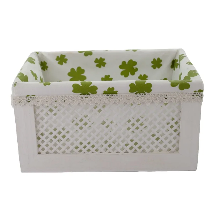 Kingwillow Wood basket gift and bamboo storage baskets, sundries storage bin with liner