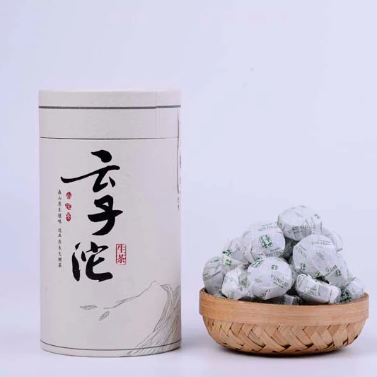 
Chinese Oriental Yunnan Puer Puerh Pu er Pu-er Pu-erh Mini Tuocha Compressed Raw Sheng Tea Square Ball in Souvenir Pot 