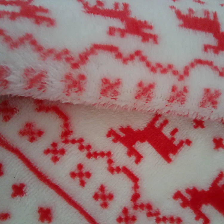 100 polyester comfortable soft deer printed double-sided flannel fleece fabric for
