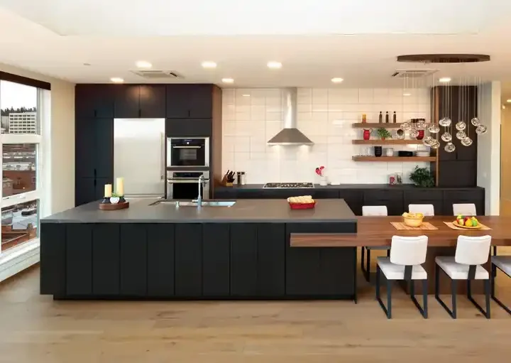 Latest Smart Design Modern Home Customized Grey Kitchen Cabinets from China