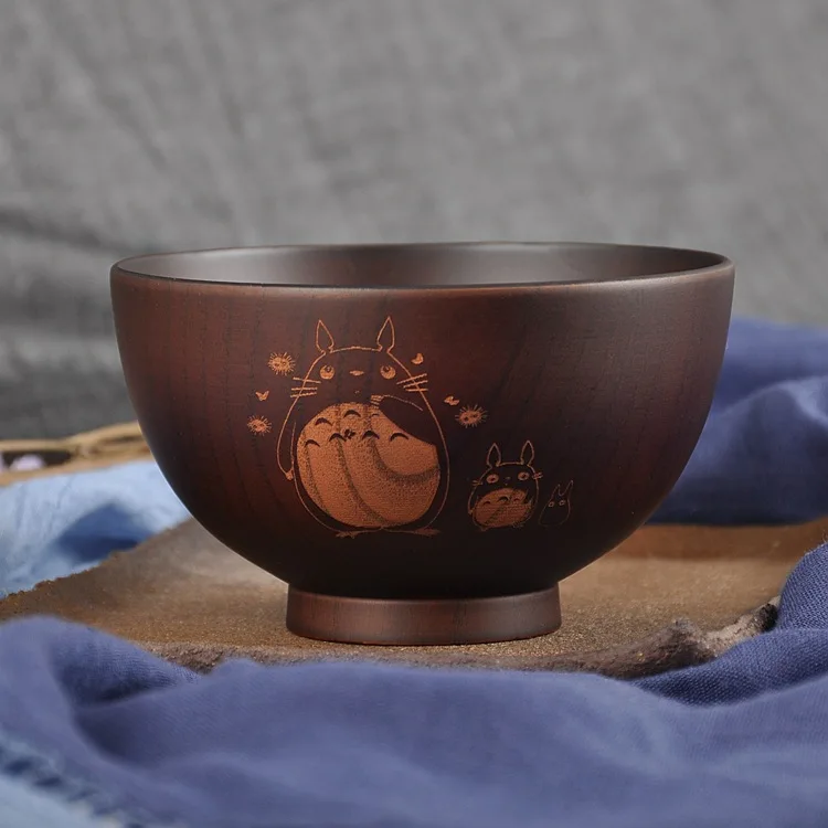 Cartoon Japanese Style Tableware Decoration Bake Mango Natural Appetizer Coconut Serving Salad Wooden Bowl With Logo