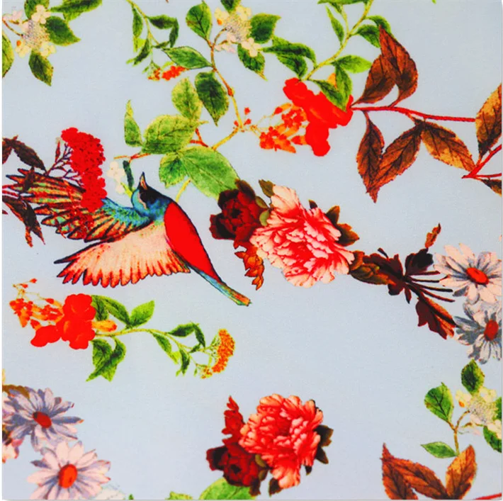 high quality 50D polyester spandex satin chiffon silk printed fabric for dresses