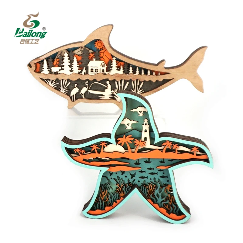 Профессиональная фабрика, пляжные животные, деревенский Морской Декор, лазерная резка, деревянные поделки, домашний декор