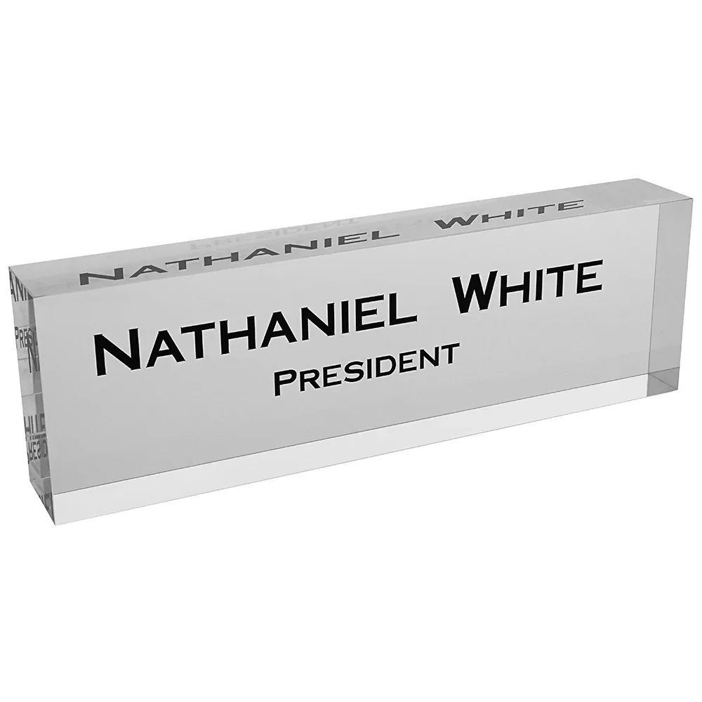 Clear Acrylic Nameplate Desk Name Block