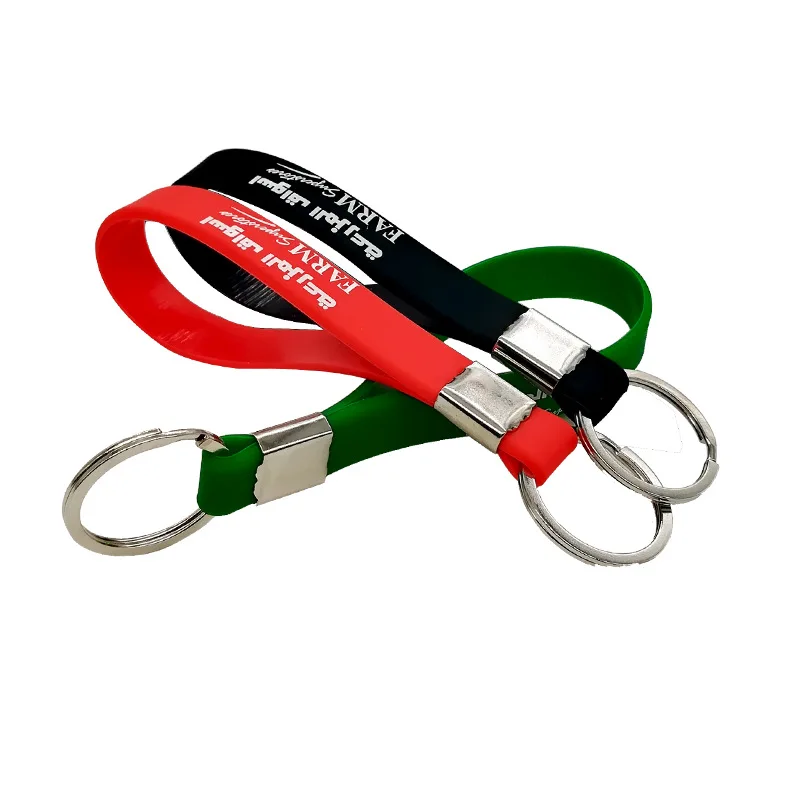  Promotional Custom High quality Silicone key chain cheap silicone ring bracelet personalized