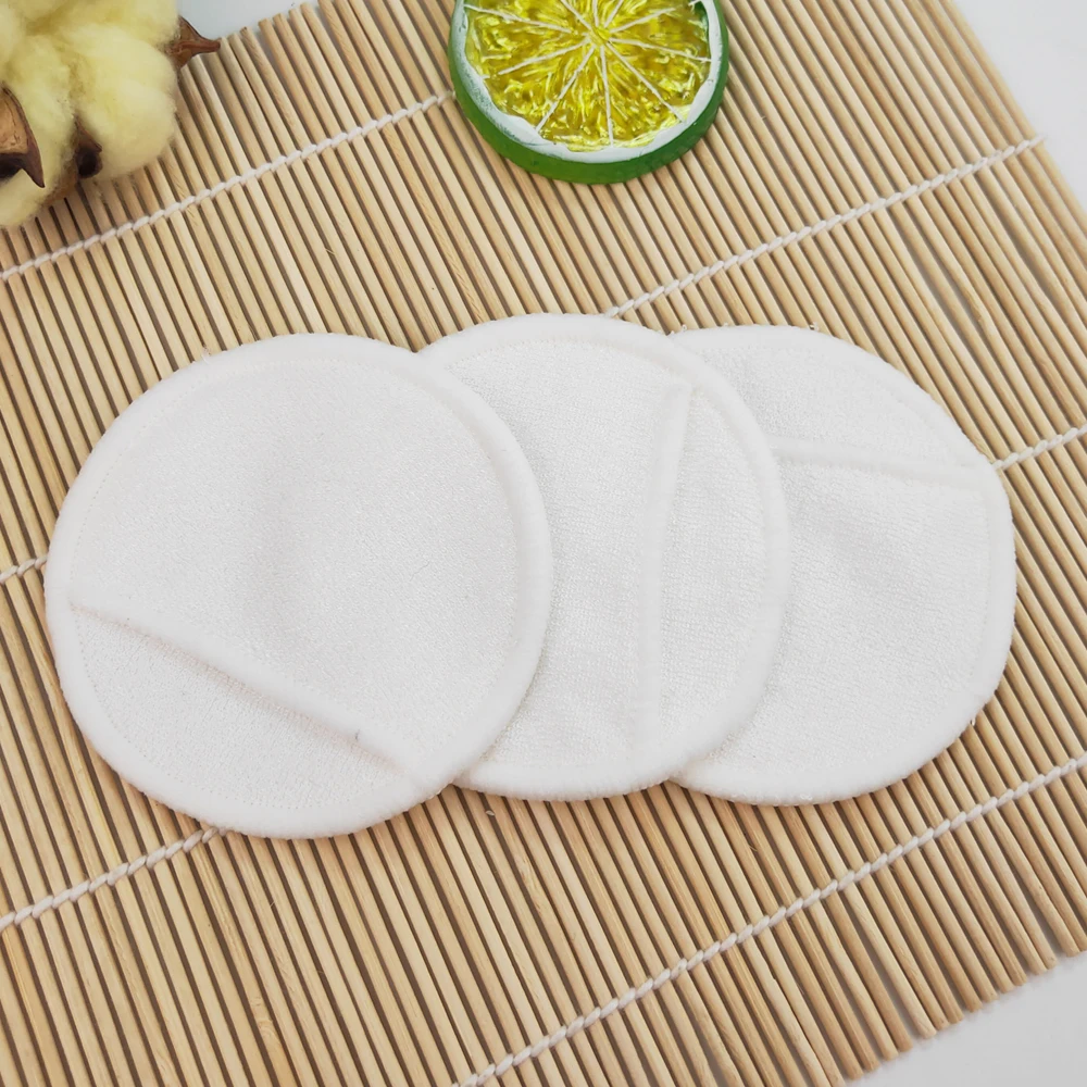 Washable Reusable Bamboo Fiber 3layers Facial Remover Wool Pads Makeup Cleaning Cotton Kraft Paper Box 3 Layers Cleansing Makeup