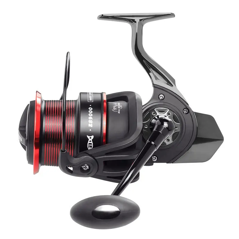 LINNHUE ES9000  Metal Spinning Wheel 19+1 Far-throw Sea Fishing Reel Fishing Line Reel Fishing Rod New Powder 40 Aluminum Alloy