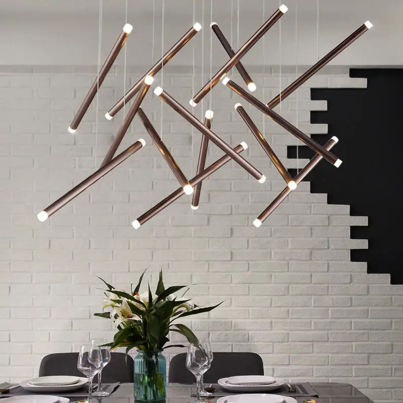 Double ends nordic Pendant Lights villa hotel kitchen dining room Decorative rose gold Chandelier Lighting