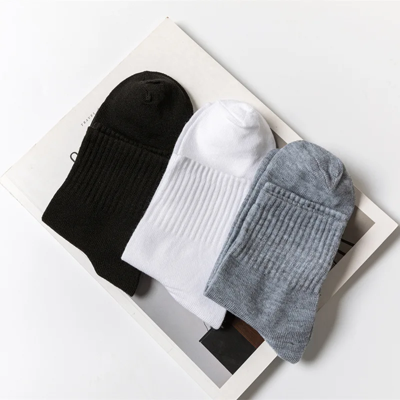 In stock good cheap soild color men and women customized long crew socks