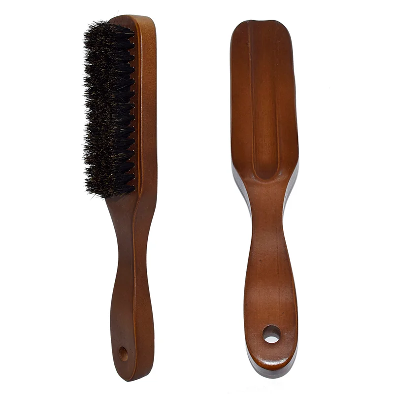DIY Hair Brush Wood Handle Boar Bristle Beard Comb Styling Detangling Straightening Hairdressing Styling Tools