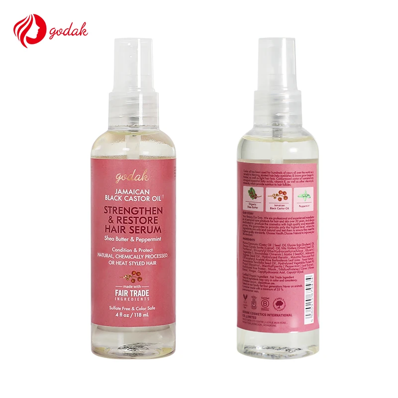 Strengthen Restore Hair Serum Treatment Shea Butter Organic Natural Jamaican Black Castor Oil For Heat Styled Hair