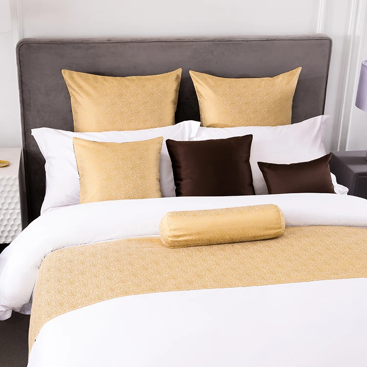 Hotel bed runner and cushion pillows hotel duvet cover with bed runner
