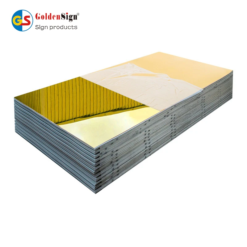 High reflective Gold Silver Acrylic Mirror sheet two sides mirror acrylic