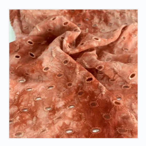 
 2021 горячая Распродажа оранжевый галстук краситель искусственный шелк вышивка ткань для платья  