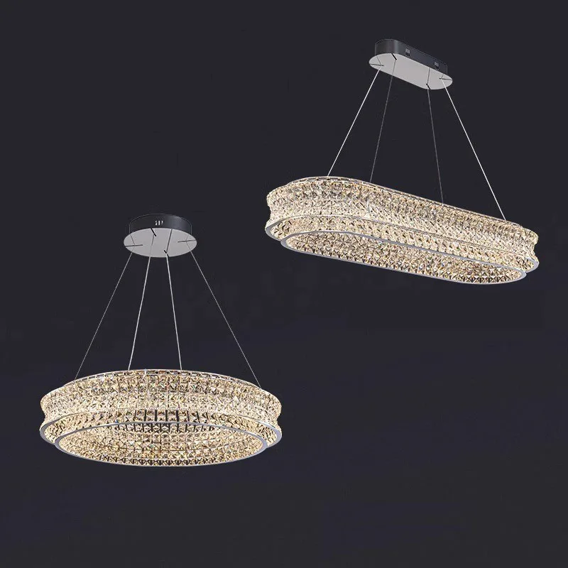 Chandelier Lights Crystal Wedding And Suspensions Kitchen Lamps Dining Staircase Stair Glass Decor Long Chandelier