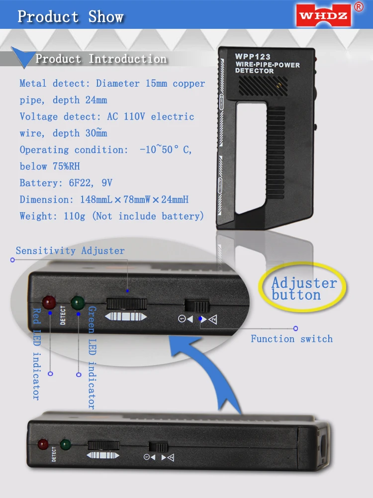 Factory direct sales High Sensitivity Hand-held Metal Detector WPP123