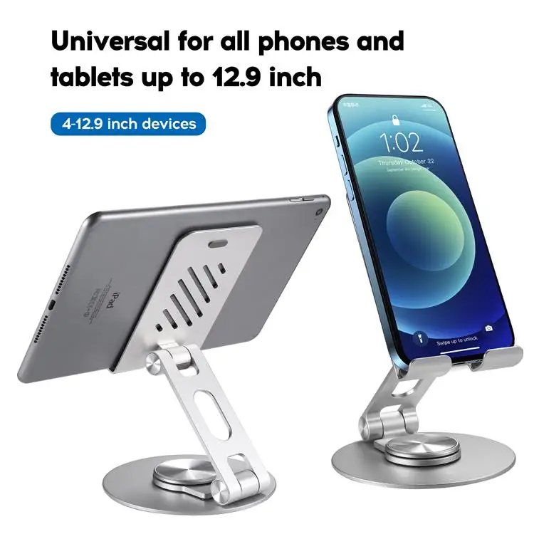 Great Roc OEM phone tablet holder Aluminum Universal phone & tablet holder with 360 degree rotation base phone tablet stand