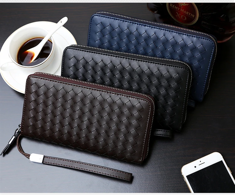 Wholesale wallet Women Elegant Braided Handbag Envelope Hasp Beach Bag Straw PU Clutch Bag For Ladies wallet