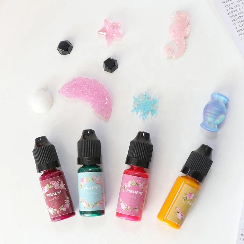 24 Colors General Pigment for Handmade craft 10ml Crystal Drop Glue Epoxy Resin and UV resin Dye liquid  pigment resin  pigment