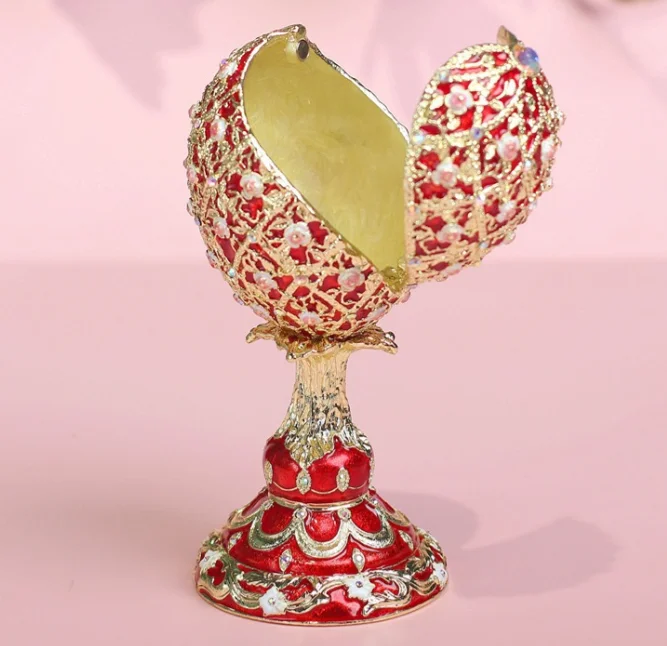 European-style Light Luxury Decoration Retro Russian Egg Seven Treasures Enamel Color Ornaments Handicrafts Burned Foreign Trade