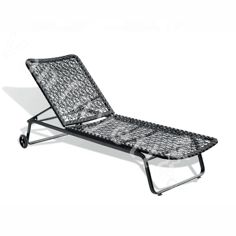 Best Black Chaise Lounge Rattan Pool Deck Chairs Cheap Le Corbusier Chair