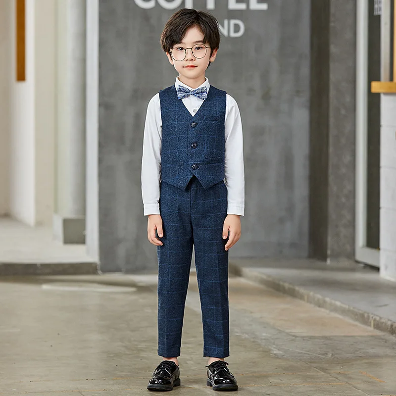 Top Grade Long Sleeve All Year Children Wear Wedding Party Boy Formal Suits