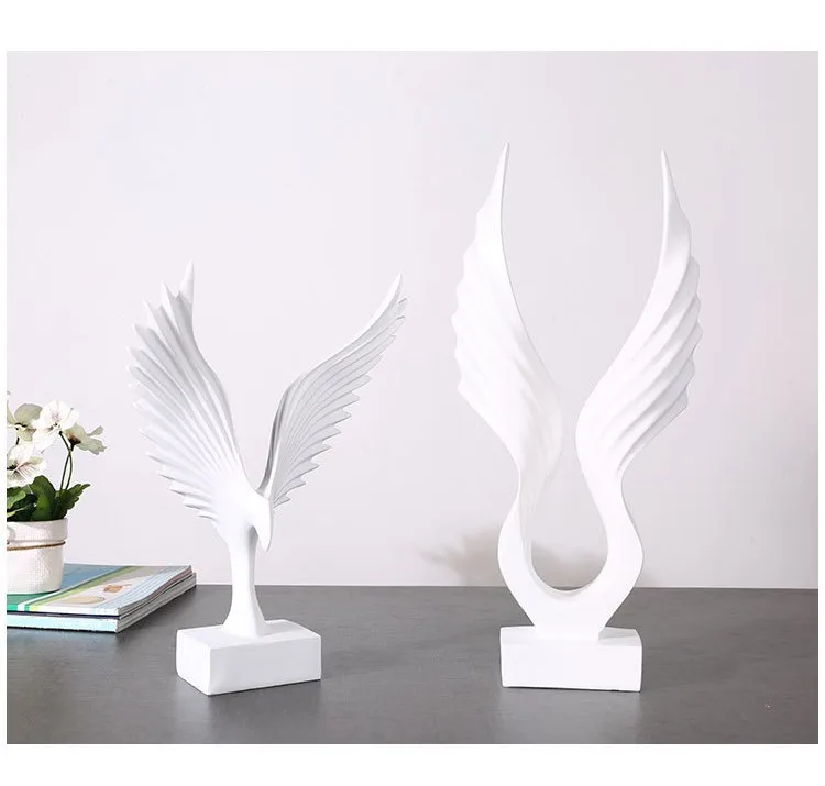 Nordic American Decoration Resin Gift Simple Angel Wing Decoration Resin Music Model Room Cabinet Statue Figurines Crafts