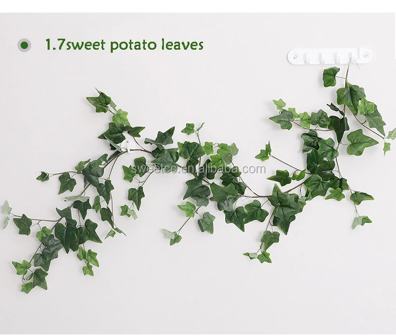 1.7M 1.8M Customizable Artificial ground melon leaf plant vine for garden wall decorative