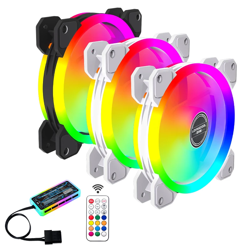 Lovingcool Wholesale Customized CPU Fan Cooler 120mm LED PC Computer Case Cooling RGB Fan Radiator for Pc Computer