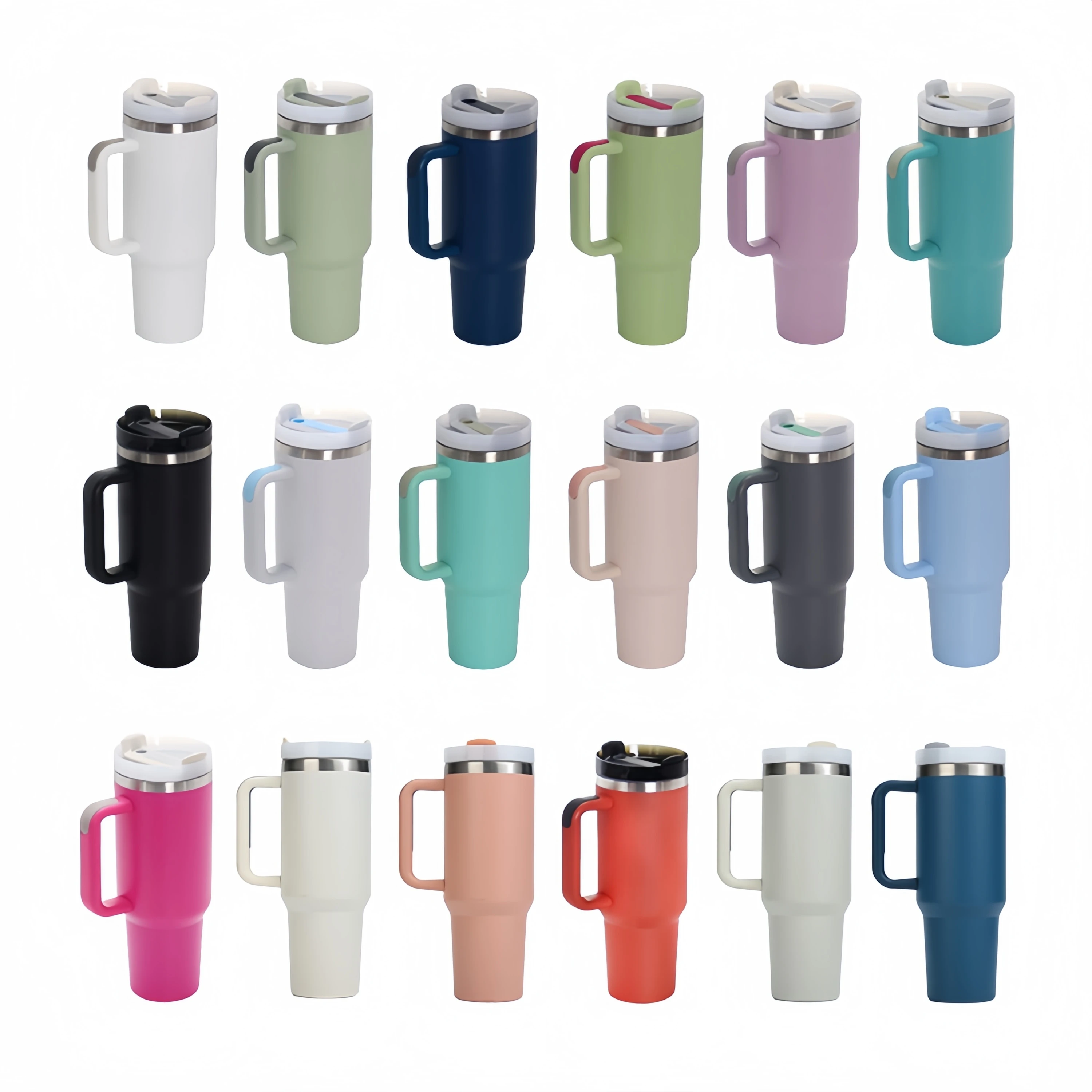 Ailingalaxy OEM 40 oz powder coated tumbler 40oz h2.0 version tumbler with handle and lid