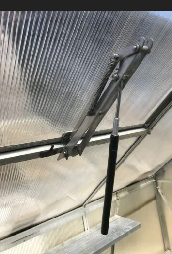 2024 Hot Selling Small Indoor Farming & Gardening Greenhouse Tool Black Garden Vent Window Opener Aluminium Frame Metal Material