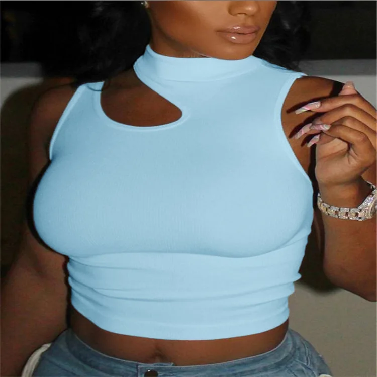 Guangzhou Auyanoff-shoulder High Elastic Vest Fitness Leggings Round Neck Shirt Slim-fit Sleeveless Vest White