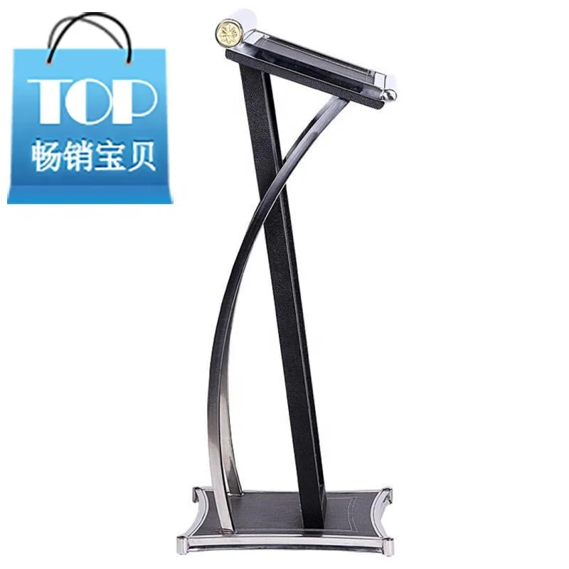 GNF  modern Mirror Polished Stainless Steel church podium with leather