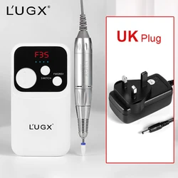 lugx nail salon professional product 30000rpm electric nail file rechargeable portable nail drill machine