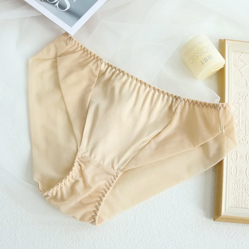 Mulberry silk underwear women seamless middle waist underwear breathable