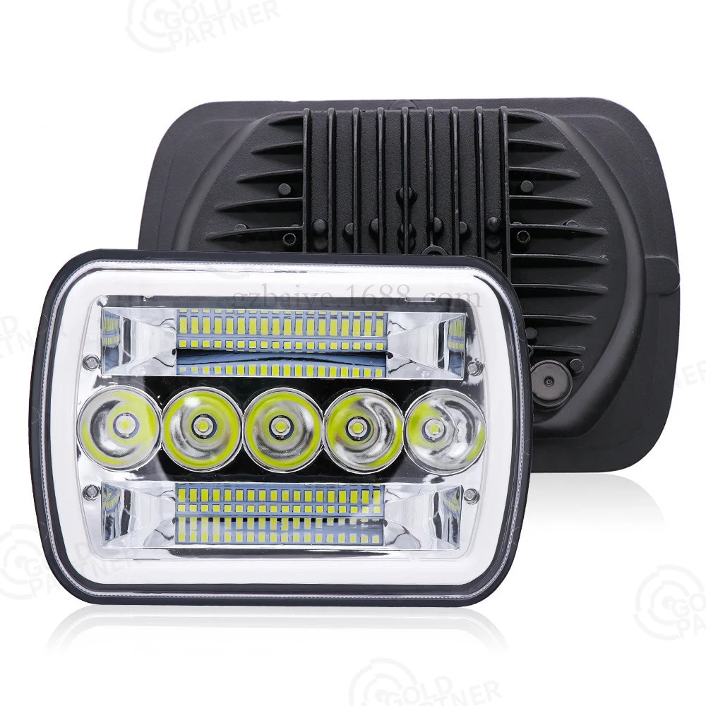 LWL081 103W Rectangle Hi/Low DRL Amber Turn Light Led Headlight 5x7 for Offroad 4x4 Headlight Led 5x7 faros