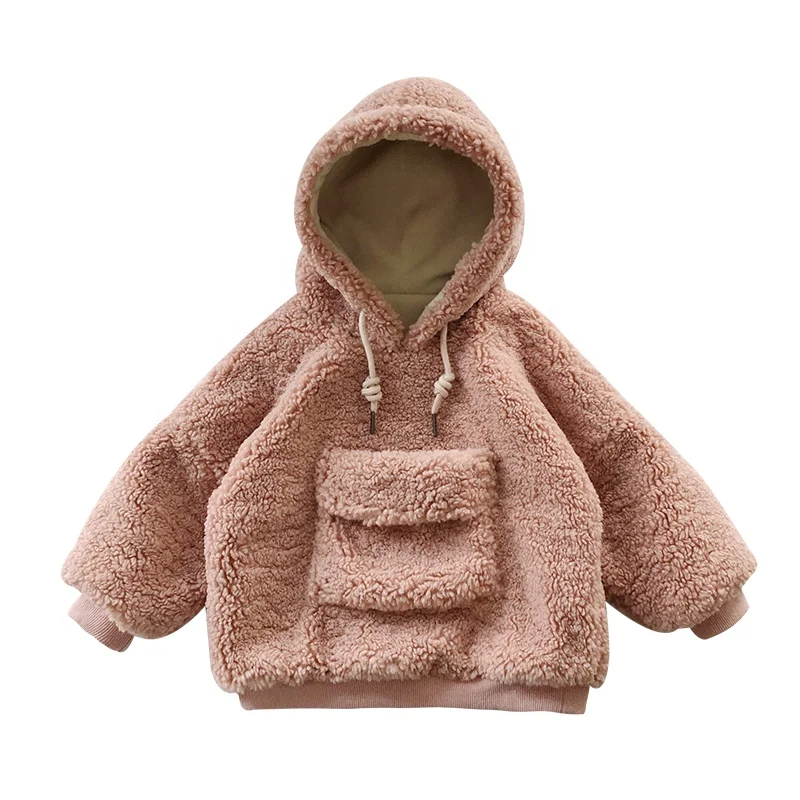 
6138/Newest fashion plush infant girl warm winter sweater hooded thicken toddler girls pullover top 