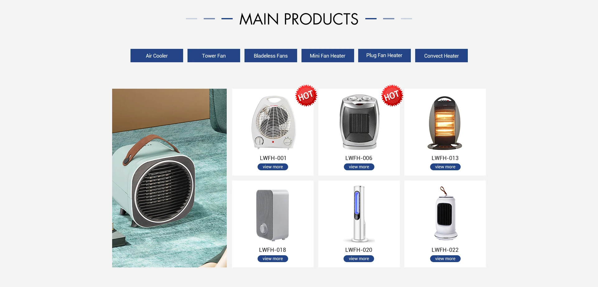 LWFH-004  2 in 1 2000W Portable Electric Mini Fan Heater