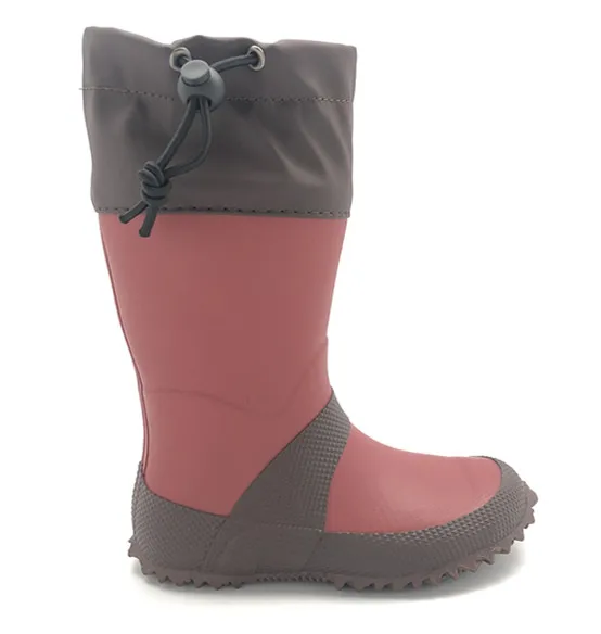 
Kids Wine Color Folding Waterproof Wellington Rubber Rain Boots 