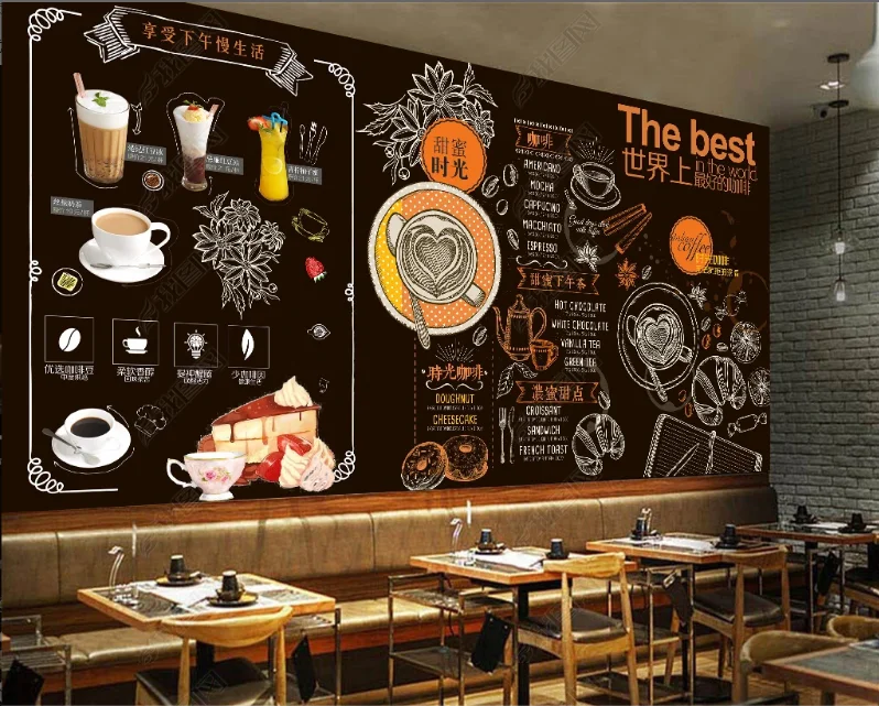 Custom 3D Photo Wallpaper European Style Retro Street Cafe Restaurant Backdrop Decoration Mural Wall Paper