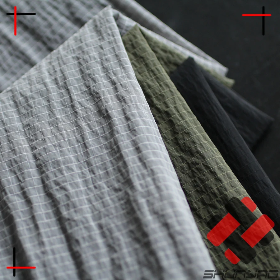 new developed and good sales stiff clear square ripstop nylon fabric for jacket and hats