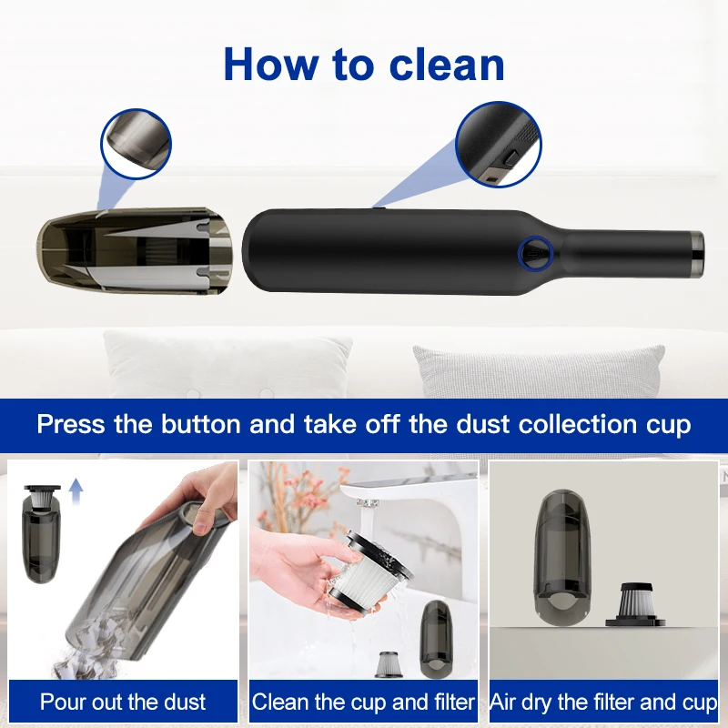 Car vacuum cleaner portable power high suction car household cat and dog pet hair strong handheld vacuum cleaner